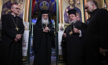 Leaders from the Catholic and Greek Orthodox Church visited Gaza’s only Catholic church on July 18.